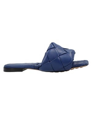 Bottega Veneta Lido Flache Sandale blau