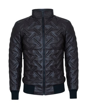Bomber-Steppjacke aus Leder für Herren – Goiania