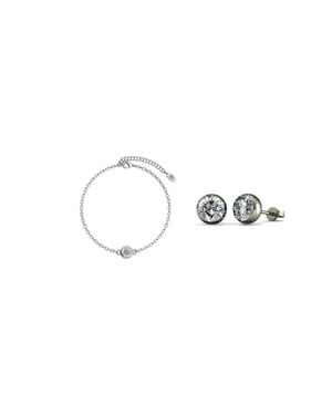 Geburtsstein Mond Set - Silber und Kristall