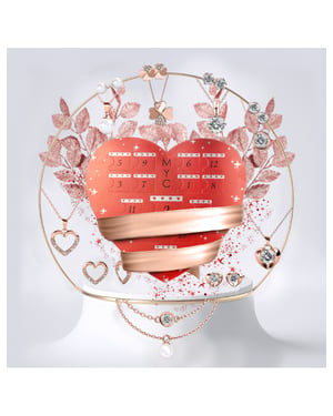Adventskalender Herz - 14 Juwelen - Rose Gold und Kristall