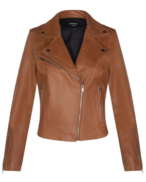 Klassische Damen-Brando-Bikerjacke aus Leder in Loughton