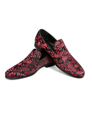 Herren Penny Loafer mit edlem Jacquard Rot