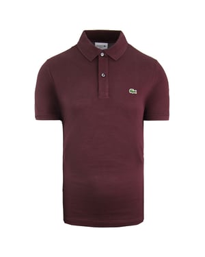 Lacoste Slim Fit Herren Burgunder Polo -Hemd