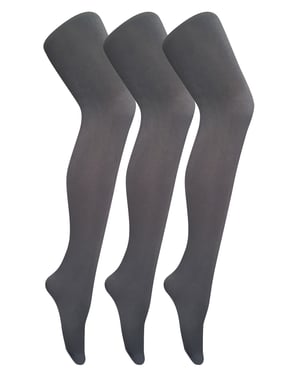 3 Paar Multipack Damen farbige undurchsichtige 80 Denier Strumpfhosen | Socken Snob | Einfarbige Block Farbe Strumpfhosen - Charcoal