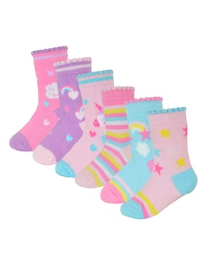 Baby Mädchen Einhorn Design Socken | 6 Paar Multipack | Socken Snob | Weiche Baumwolle Neuheit Socken - Einhorn