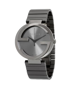Gucci YA133210 Interlocking graues Zifferblatt Herrenuhr