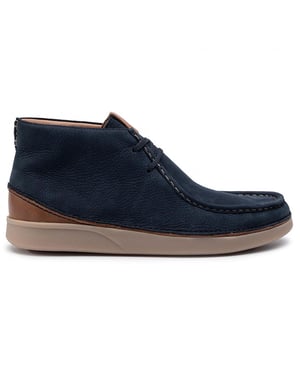 Clarks Oakland Mid Mens Blue Stiefel
