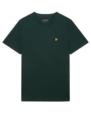 Dunkelgrünes T-Shirt mit Lyle & Scott-Logo auf der Brust