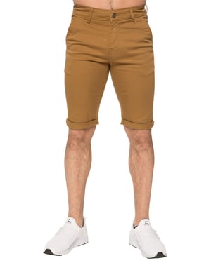 Enzo | Herren Slim Fit Stretch Chino Shorts - Tan