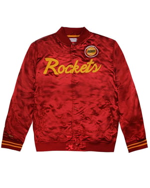 Mitchell & Ness Houston Rockets Herren Satin Bomberjacke