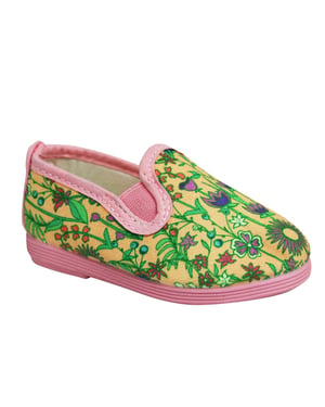 Denia kinder rosa/grüne Plimsolls im floslichen Stil