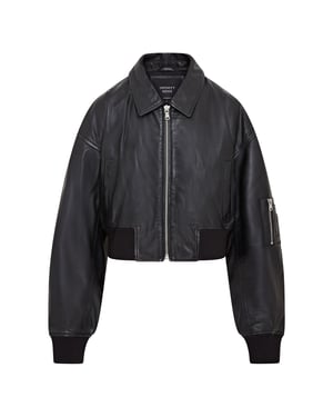 Übergroße Damen-Bomberjacke MA-1 aus Leder