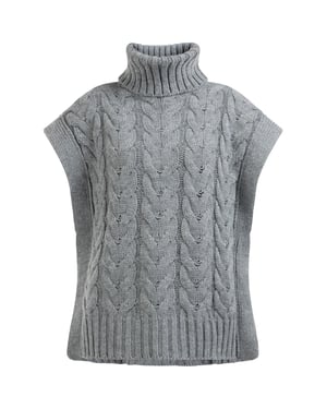 Dreimaster Strickweste Damen DUNKELGRAU MELANGE