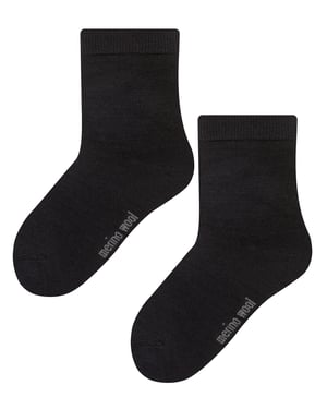 Steven - Kids Warm Merino Wool Thermal Socks - Schwarz