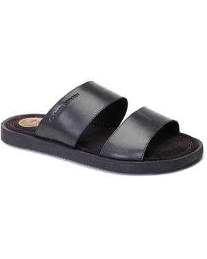 Base London Maven Herren Sandalen aus schwarzem Leder