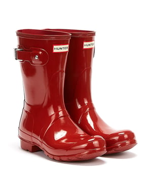 Hunter Original Gloss Short Womens Military Red Gummistiefel