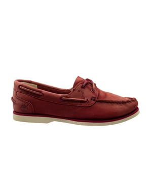 Timberland Classic Boat Ungekommenes rotes Leder Schnüre -up -Frauenschuh A14DV