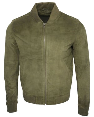 Varsity-Bomberjacke aus weichem Wildleder