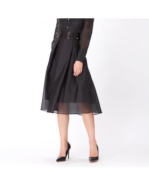 Ausgestellter Rock aus Organza und Satin