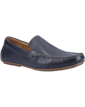 Hush Puppies Ralph Leder Herren Navy Bootsschuhe