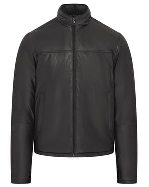 Schwarze Wende-Bomber-Lederjacke für Herren – Raufoss