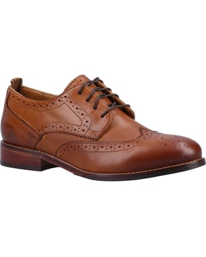 Hush Puppies Natalia Leder Women's Tan Brogues Schuhe