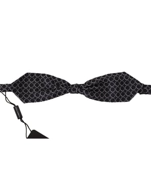 Dolce & Gabbana Schwarz Weiß Rund 100% Seide Hals Papillon Herren Krawatte