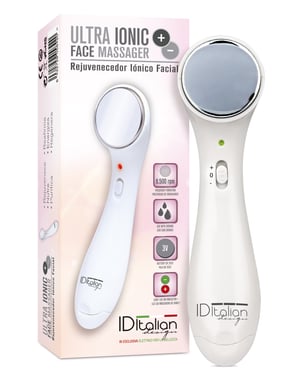 Verjüngungskur für das Gesicht mit dem Ionen-Massagegerät - weiß - 8500 rpm

