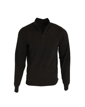 Premier Herren 1/4 Zip Strick Sweater (Schwarz)