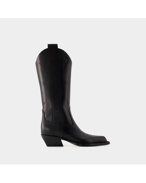 Für Wanderstiefel - Off White - Leder - Schwarz