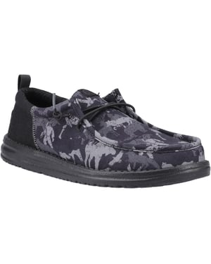 HEYDUDE Wally Funk Hunt Camo Canvas Männer schwarz Boot Schuhe