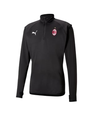 Puma AC Mailand 2020-21 Schwarzes Warmup-Fußball-Training MIDLAYER 758636 02