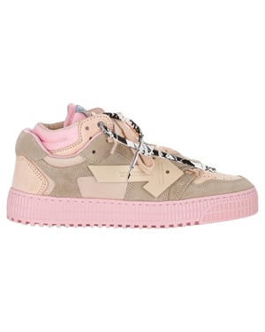 Off-White Floating Arrow Low-Top-Sneaker aus rosa Leder