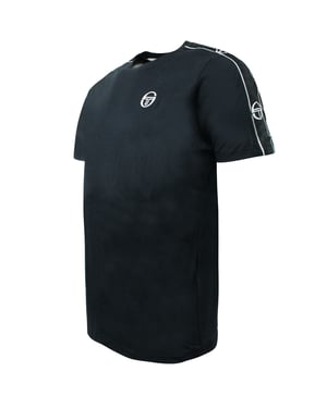 Sergio Tacchini Mens Feather T-Shirt Taped Logo Top Schwarz 38536 166