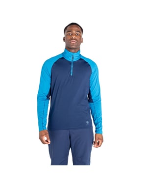 Dare 2B Mens Fuser Core Stretch Half Zip Thermal Top (Nightfall Navy/Dark Methyl Blue)