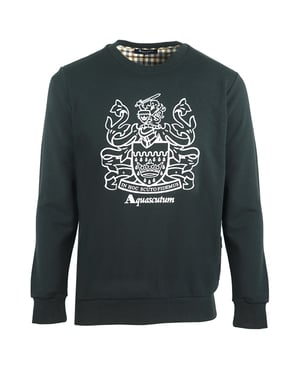 Aquascutum Large Crest Crew Neck Black Sweatshirt