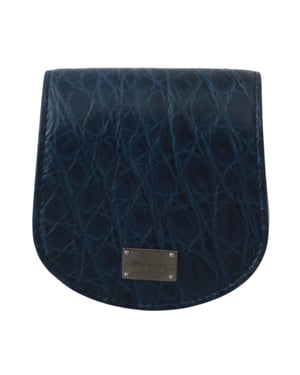 Dolce & Gabbana Blue Holder Pocket Pocket Pocket Blue Exotic Skin Condom pour hommes