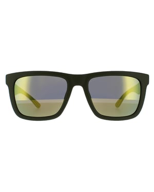 Lacoste Rectangle Mens Matte Green Green Mirror Sonnenbrillen