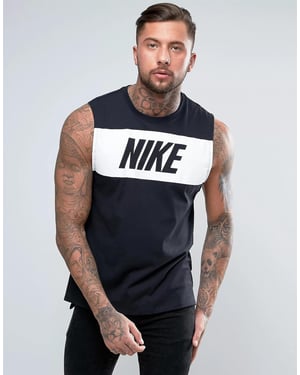 Nike Herren Retro Logo Weste In Schwarz