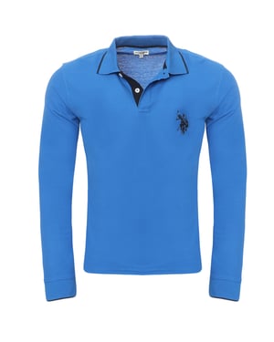 U.S. Polo Assn. Langarm Poloshirt in Royal