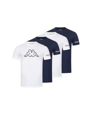 Kappa 4er Set T-Shirt LOGO in Blau/Weiß