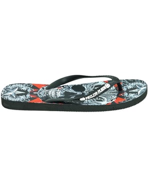Philipp Plein Totenkopf Schwarze Flip Flops