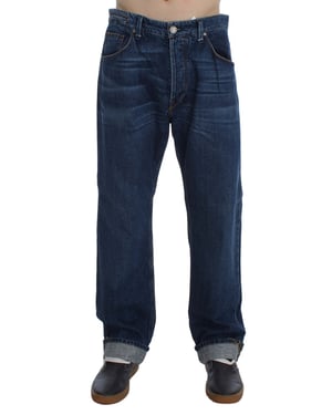 Acht - Jean ample en coton bleu délavé pour homme
