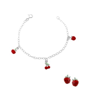 Orphelia 'Apple' Kinder 925 Sterling Silber Set: Armband + Ohrringe - Silber SET-7149