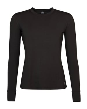 Ladies Thermal T Shirt | Wärmehalter | Winter Long Sleeve T Shirt | Baselayer Top für Frauen - Schwarz