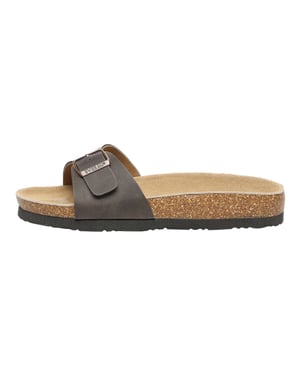 EVER AU Damen Swan Leder Easy Slip-On Sandalen - Braunes geöltes Leder