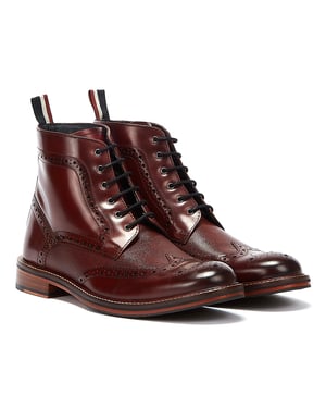 Ben Sherman Alfred Brogue Herren Burgundy Stiefel