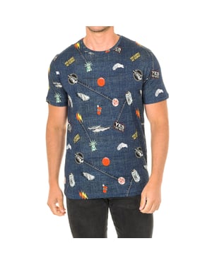 Kurzärmeliges Herren-T-Shirt mit Rundhalsausschnitt JFTD01-RIPPED-MULTICOLOR