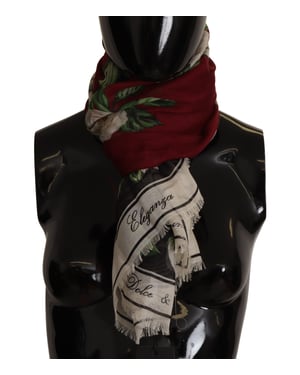 Dolce & Gabbana Damen Schal aus Cashmere mit mehrfarbigem Rosenmuster