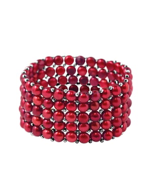 Armband 5 Reihen aus echten Süßwasserperlen - 4 mm